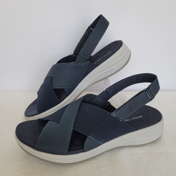 EASY SPIRIT Daimiel3 Textile Sandals- Navy color- Women's Size 9M - Picture 10 of 11